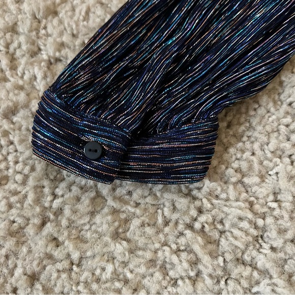 foxiedox Tazanna Shimmer Stripe Long Sleeve Cocktail Dress In Charcoal Multi - Picture 6 of 12